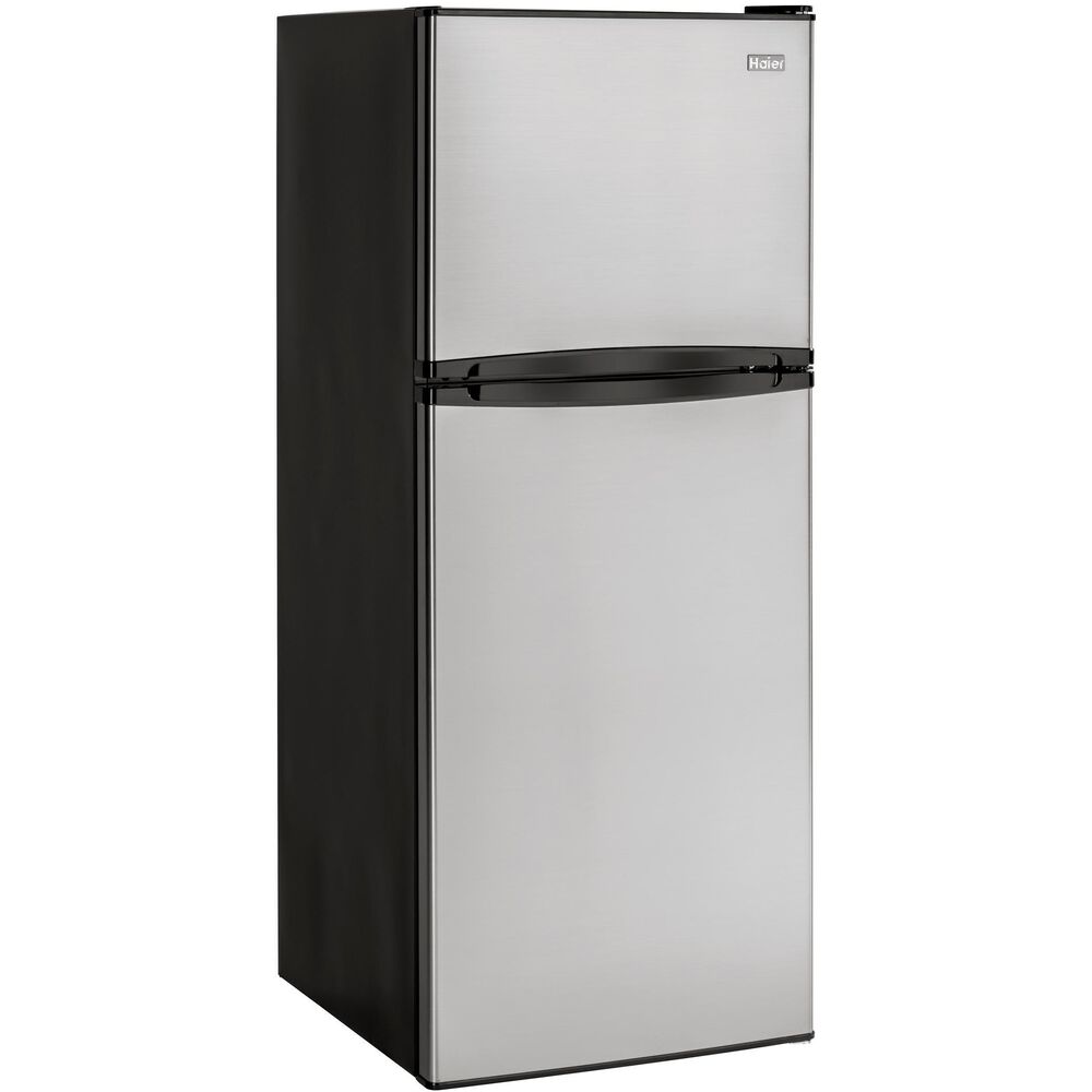 Haier 9.8 Cu. Ft. Top Freezer Refrigerator in Stainless Steel, , large