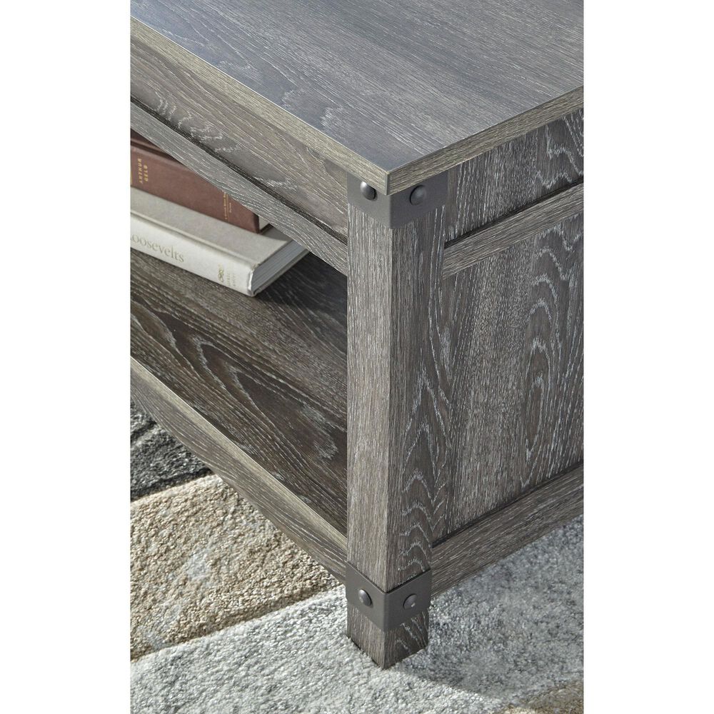 Ashley Freedan Lift-Top Coffee Table in Grayish Brown, , large
