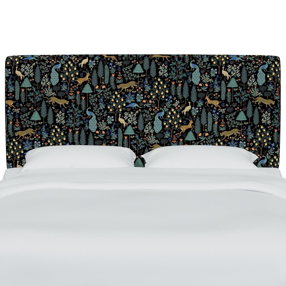 Rifle Paper Co Crafted by Cloth &amp; Company Elly Full Headboard in Menagerie Black, , large