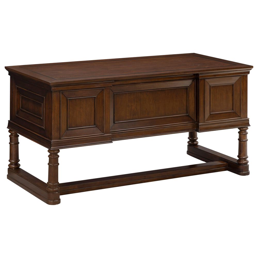 Riva Ridge Arlington Half Pedestal Desk in Classis Brown, , large