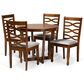 Baxton Studio Alicia 5-Piece Dining Set in Grey/Walnut Brown, , large