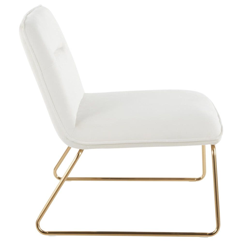 Lumisource Casper Accent Chair in Cream Velvet and Gold, , large