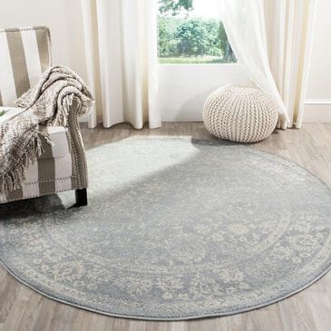 Safavieh Adirondack ADR109T-6R 6" x 6"  Slate/Ivory Round Rug, , large