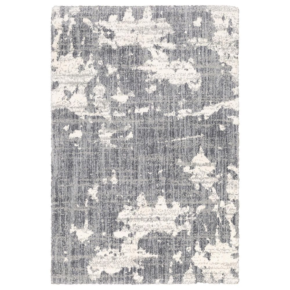 Oriental Weavers Aspen Shag Distressed 003H9 5"3" x 7"6" Gray and Ivory Area Rug, , large
