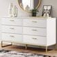 Ashley Socalle 6-Drawer Dresser in Matte White and Gold, , large
