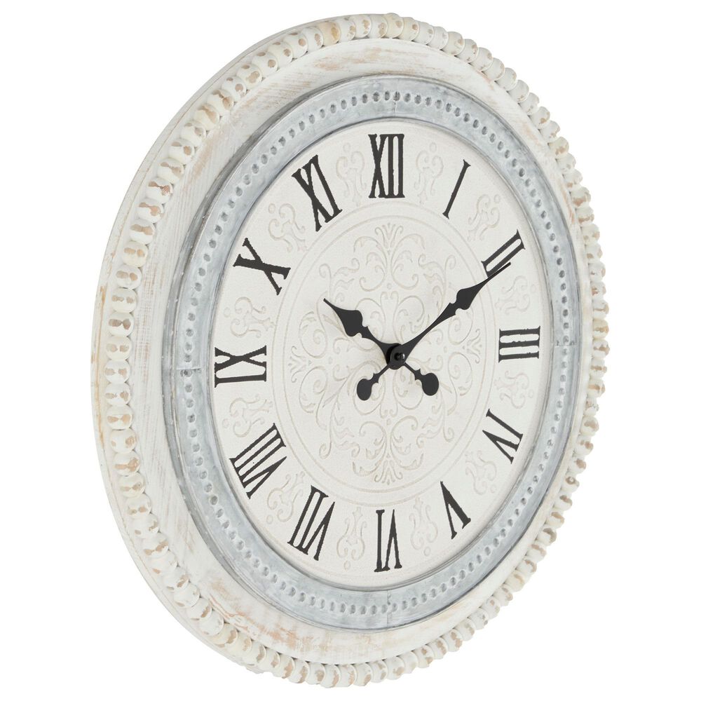 Maple and Jade 22" Wall Clock in White, , large