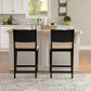 Linon Home Decor Cadence Counter Stool in Matte Black and Natural (Set of 2), , large