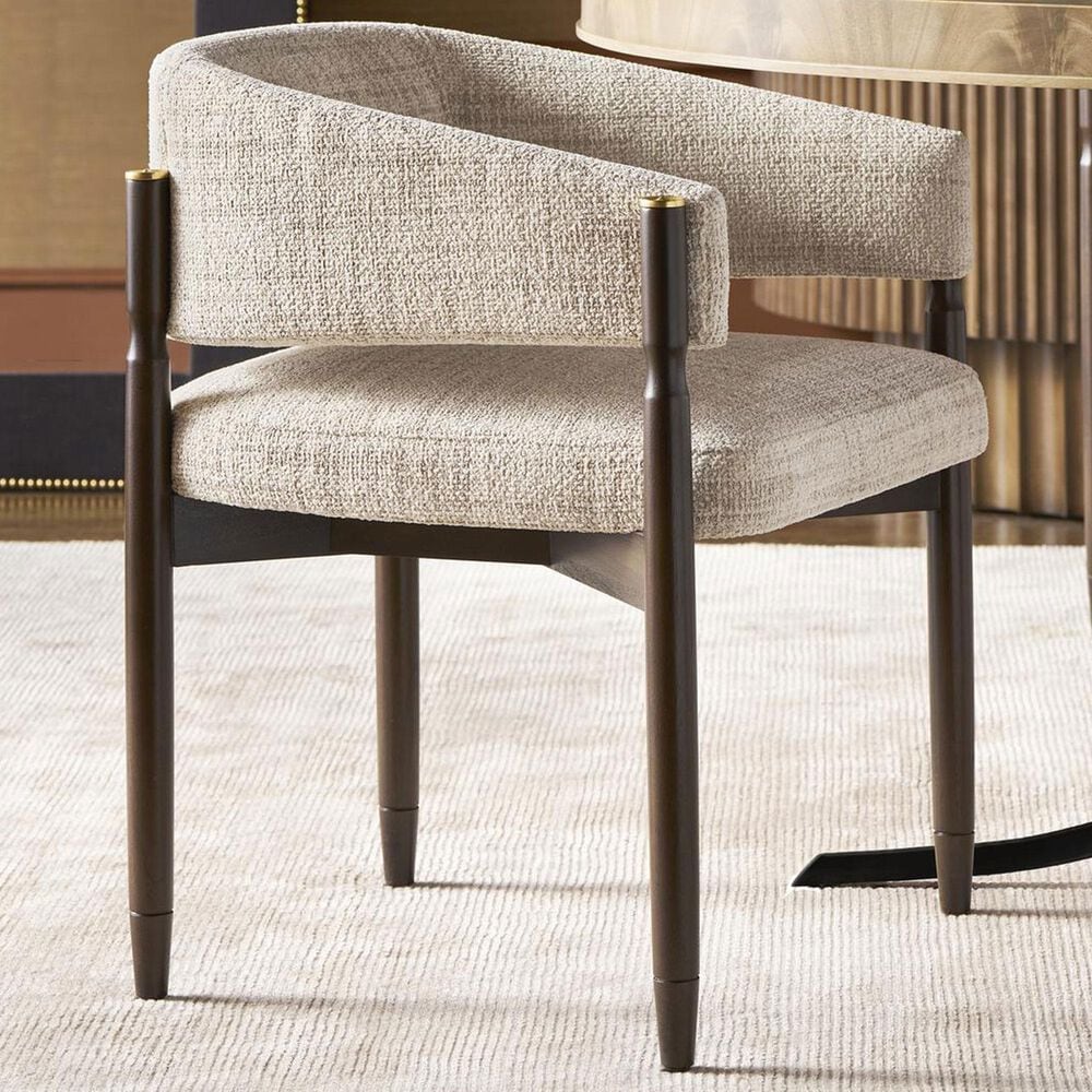 Vanguard Furniture Rendition Stocked Arm Chair with Reynolds Linen Upholstery in Peppercorn, , large