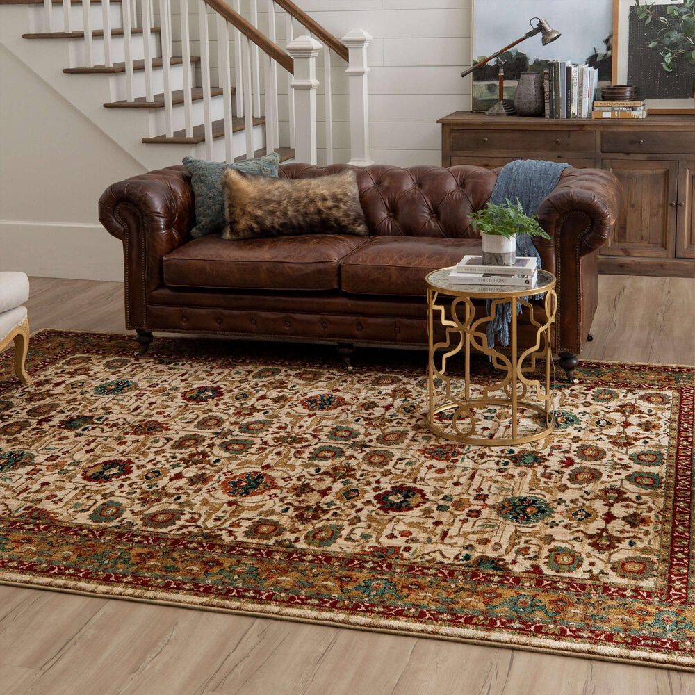 Karastan Spice Market Keralam Cream 5'3" x 7'10" Area Rug, , large
