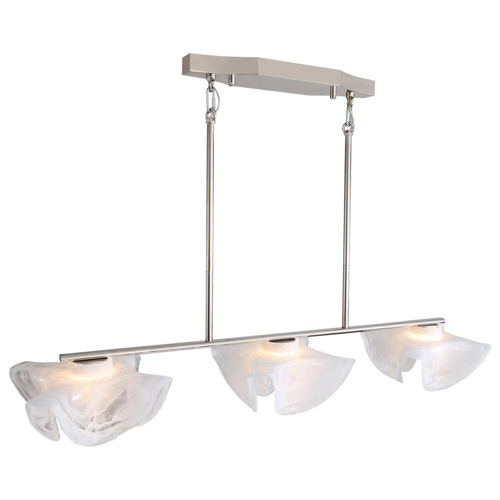 Golden Lighting Glacier 3-Light Linear Pendant in Polished Nickel, , large
