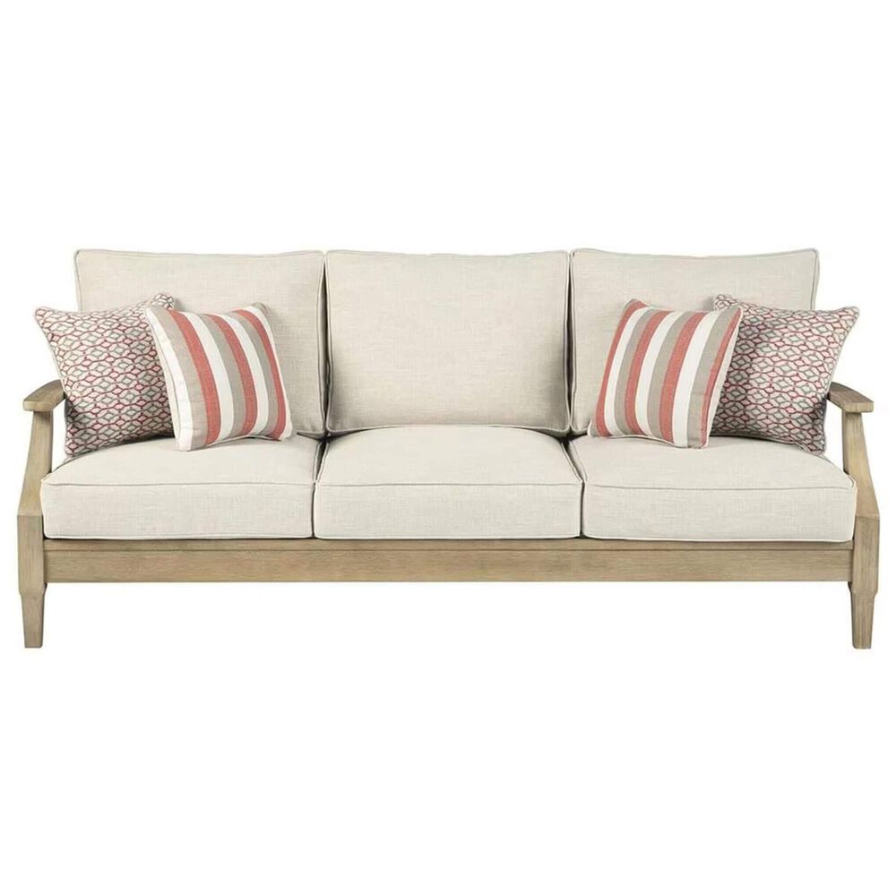 Ashley Clare View Sofa with Beige Cushion in Antique Teak, , large