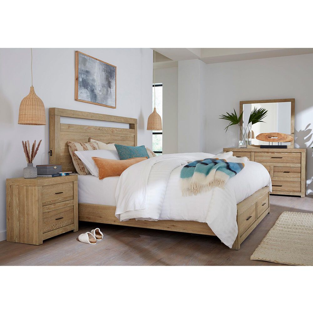 Riva Ridge Modern Loft 4-Piece King Storage Bedroom Set in Khaki, , large