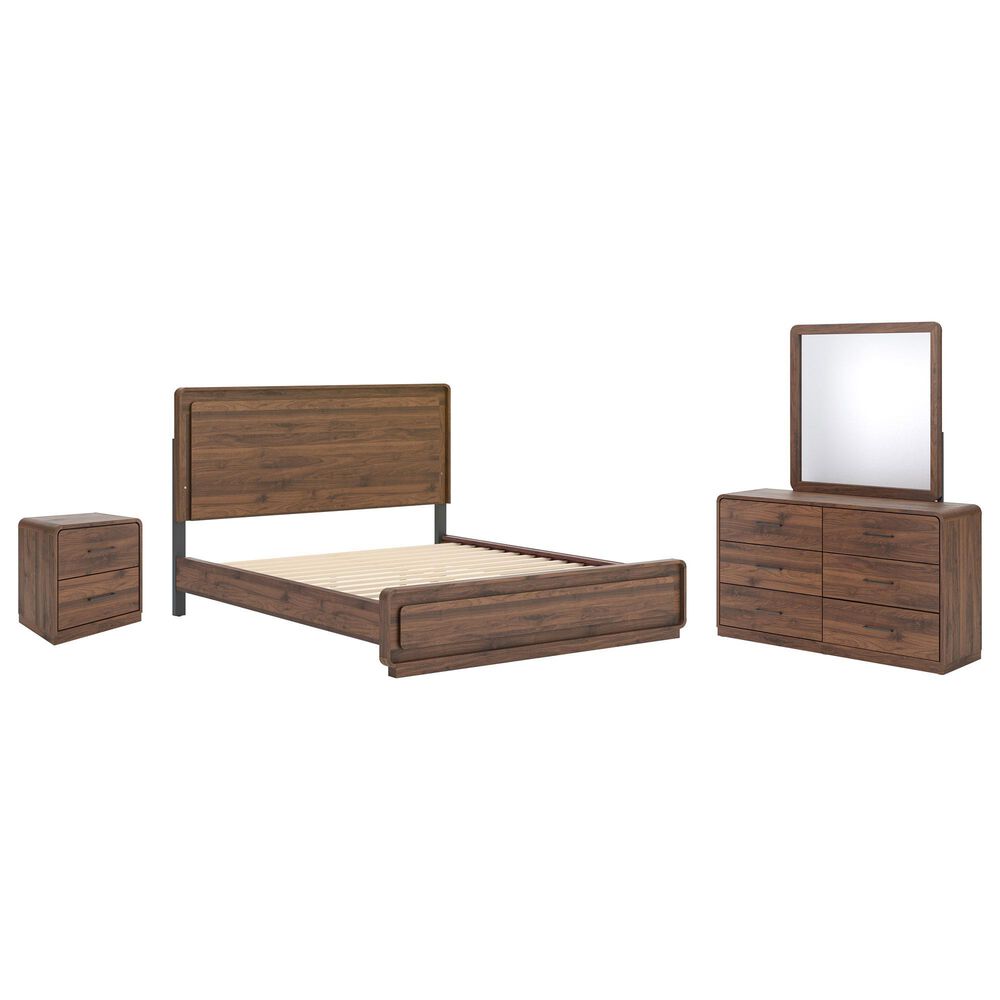 Ashley Fortlorn 4-Piece California King Bedroom Set in Walnut Brown with LED Light, , large