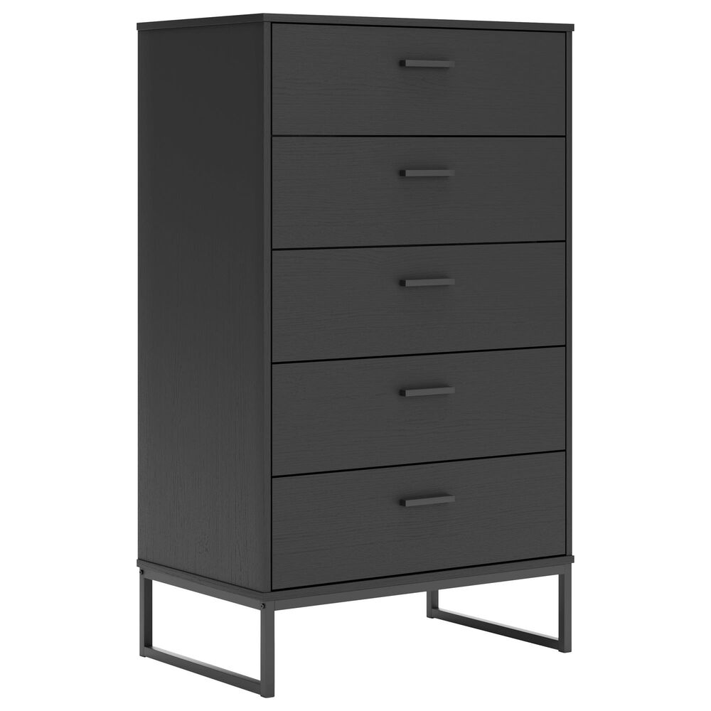 Ashley Socalle 5-Drawer Chest in Matte Black, , large