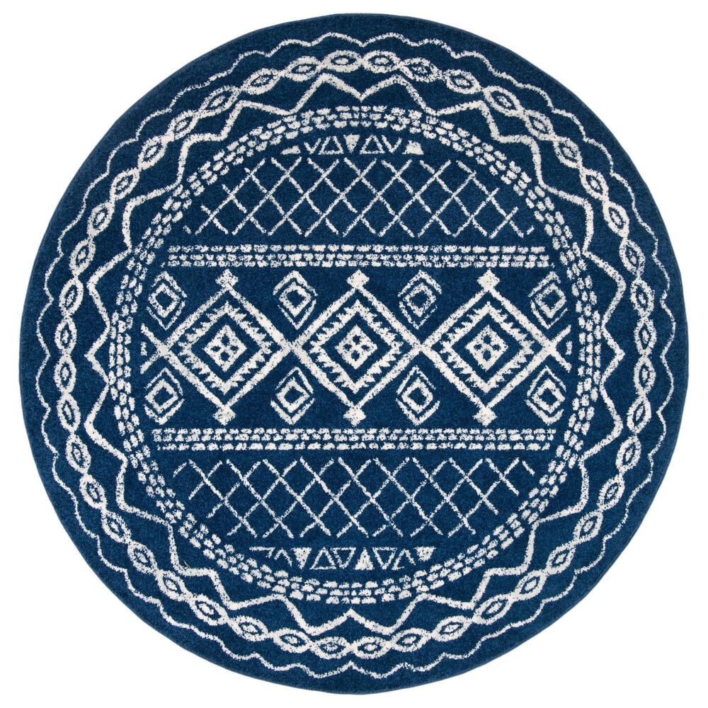 Safavieh Tulum 3" Round Dark Blue Area Rug, , large