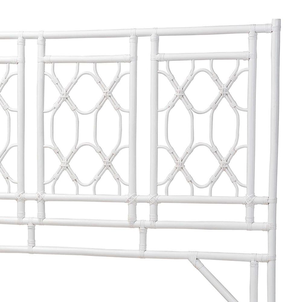 Baxton Studio Sampson King Standalone Headboard in White, , large