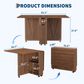 GARVEE Folding Dining Table with Storage in Brown - Table Only, , large