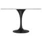 Leisuremod LeisureMod Verve Collection 48 Round Dining Table, Black Base with Sintered Stone White Top, , large