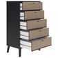 Ashley Charlang 5 Drawer Chest in Matte Black and Beige, , large
