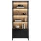 Wycliff Bay Marsden 86" Wall Bookcase with Lighting in Black and Tan, , large
