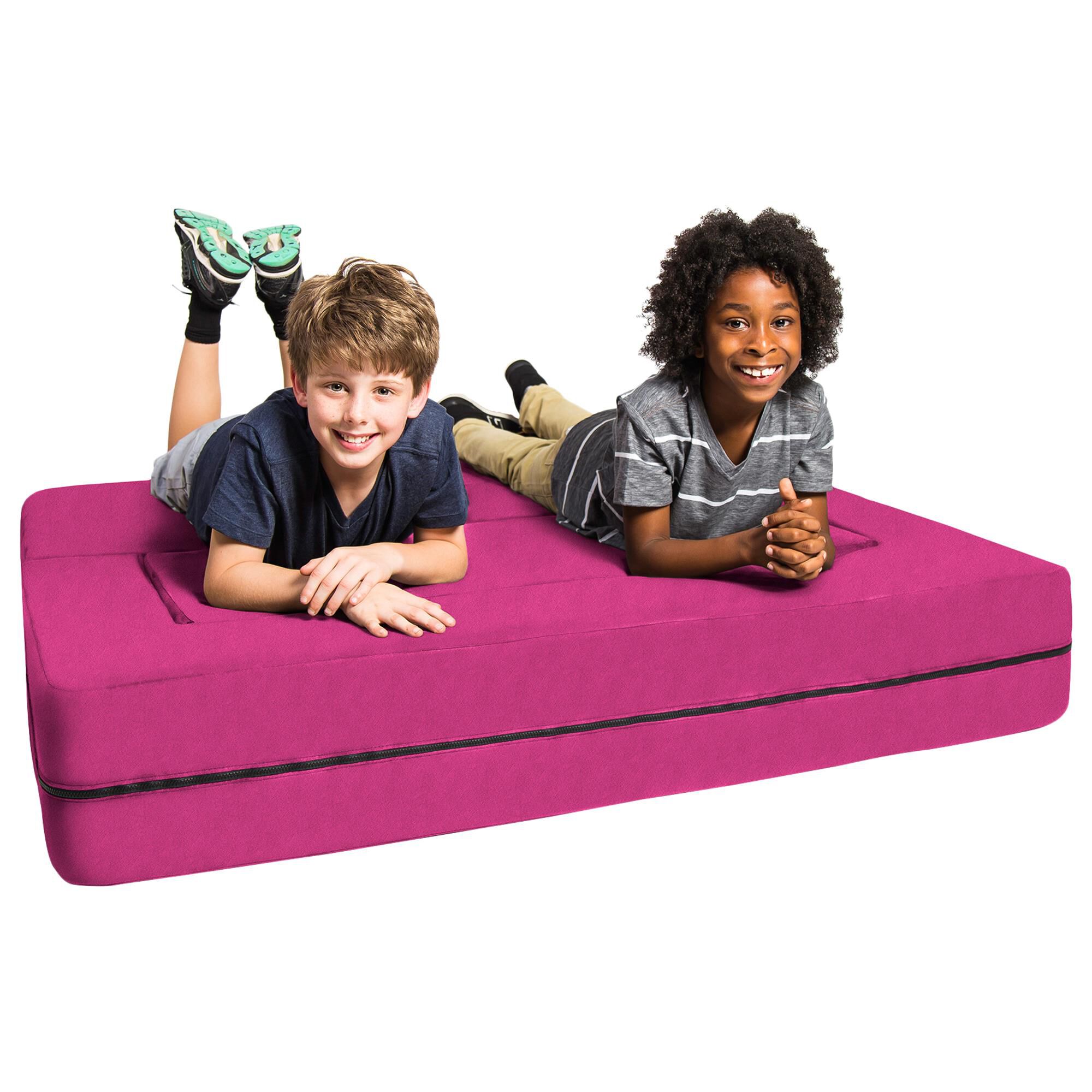 Jaxx Sacks Zipline Big Kids Modular Sofa Ottoman in Fuchsia Shop NFM