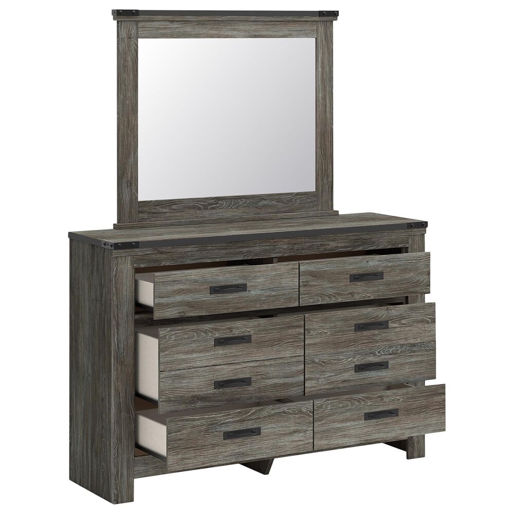 Ashley Frandern 6-Piece Full Bookcase Storage Bedroom Set in Rustic Warm Gray, , large