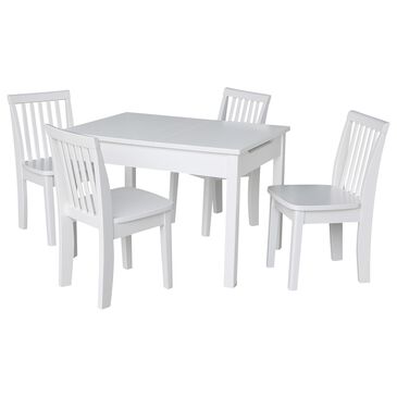 International Concepts Mission 5 Piece Juvenile Storage Table Set in White, , large