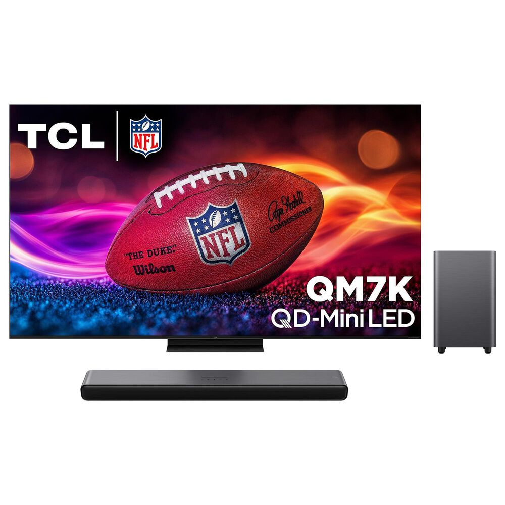 TCL 75" Class QM7K Series 4K UHD HDR QD-Mini LED - Smart Google TV with S Class 2.1 Channel Soundbar System in Black, , large