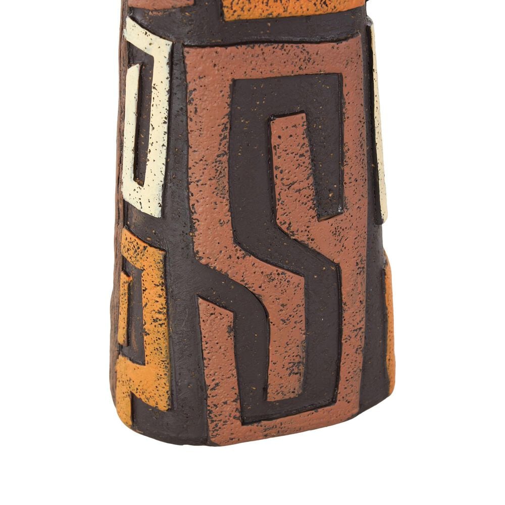 Maple and Jade African Woman Decorative Sculpture with Red, Orange, and White Dresswear in  Black Set of 3, , large
