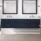 Lexora Home Castor 80" Double Bathroom Vanity in Black with 2 cm White Carrara Marble Top and Rectangular Sinks, , large