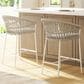 Hearth and Haven Maiden Patio Counter Stool in Beige (Set of 2), , large