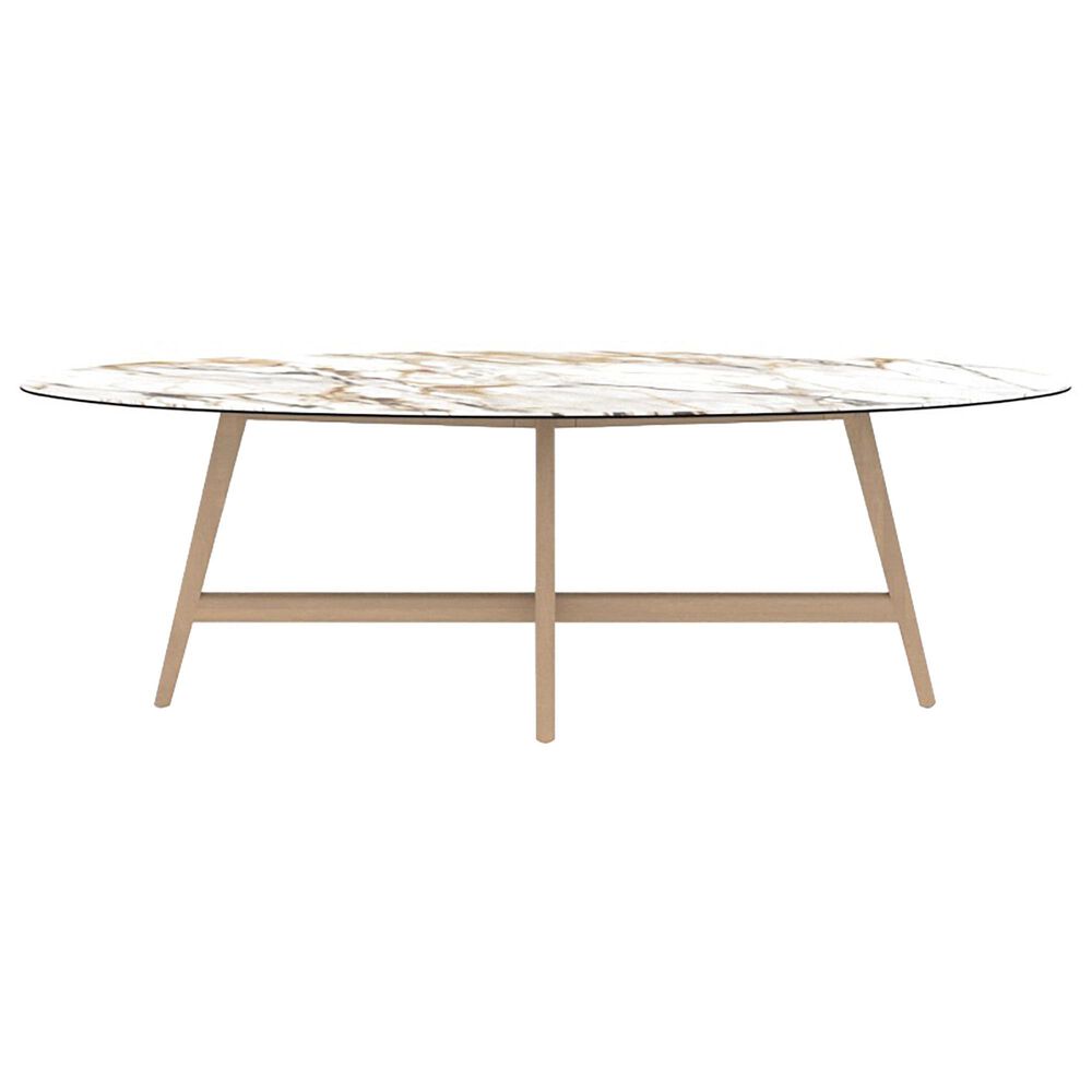 CANADEL Downtown 7-Piece Oval Dining Set in Shell and Caramel Washed, , large