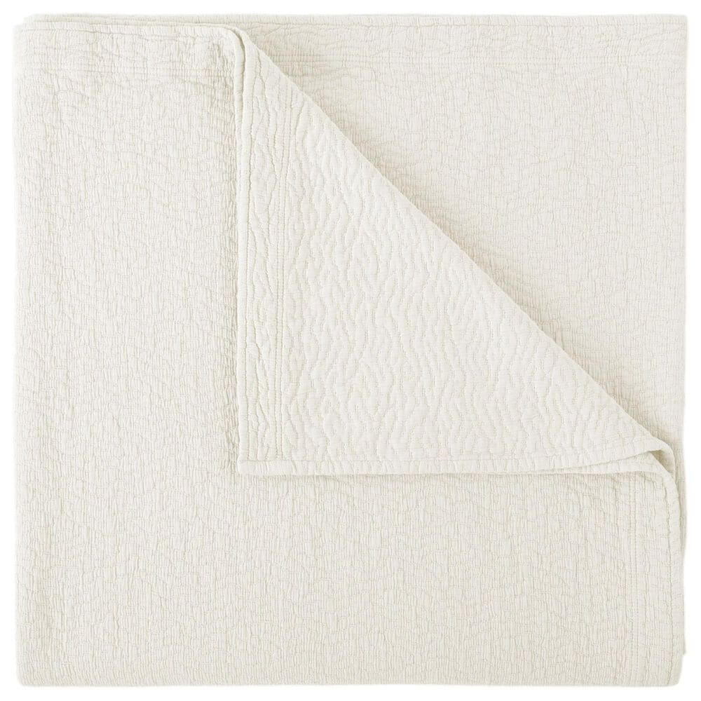 Peacock Alley Mia King/California King Stonewashed Matelasse Coverlet in Pearl, , large