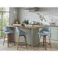 LumiSource Fabrico 26" Swivel Fixed-Height Counter Stool with Charcoal Fabric Upholstery in Black and Walnut (Set of 2), , large