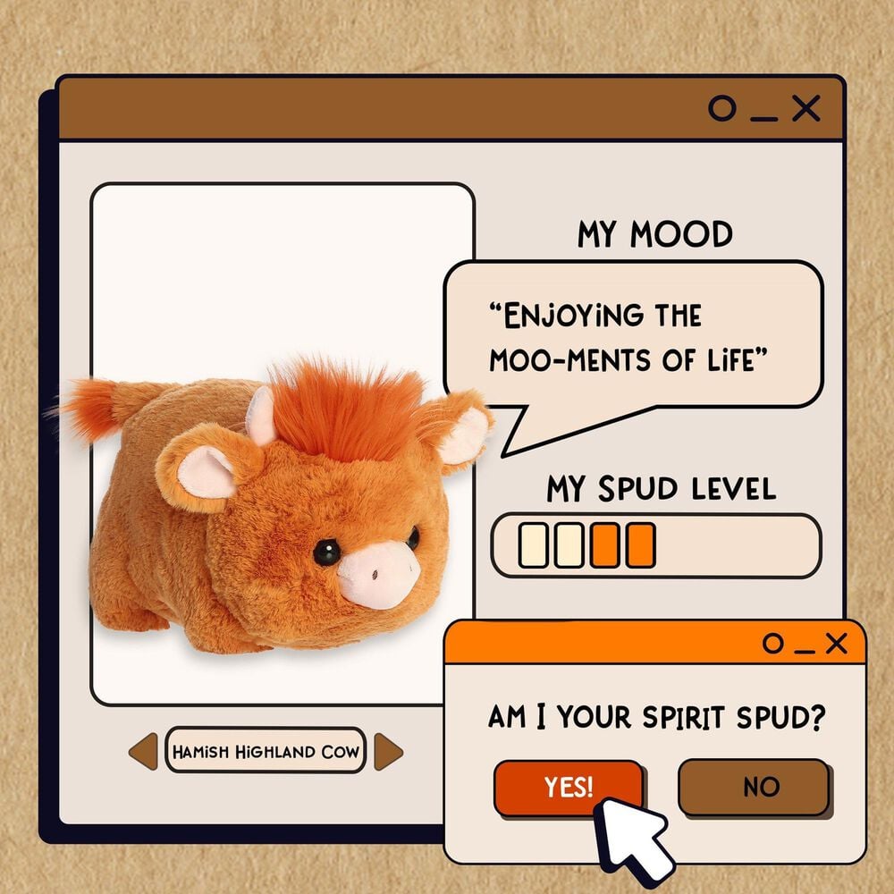 Aurora 10&quot; Hamish Highland Cow Stuffed Animal in Orange, , large