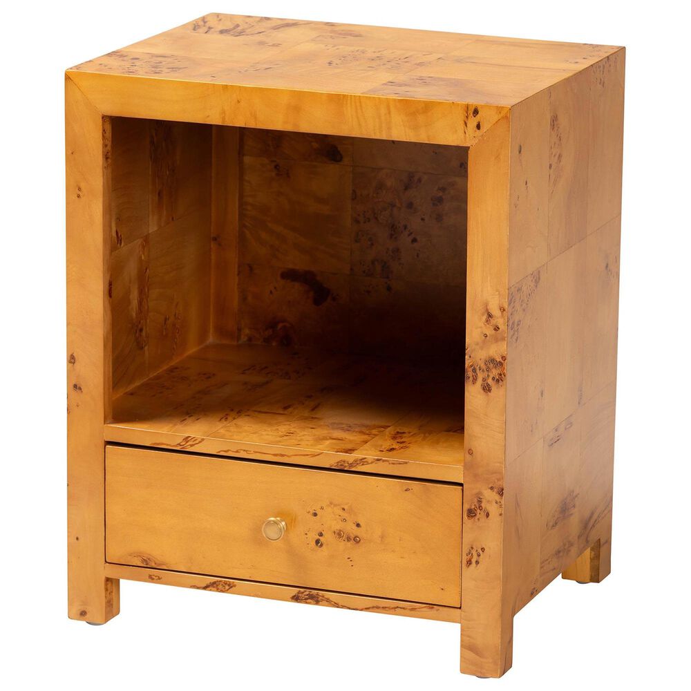 Baxton Studio Camira 1-Drawer Nightstand in Light Mappa Burl, , large