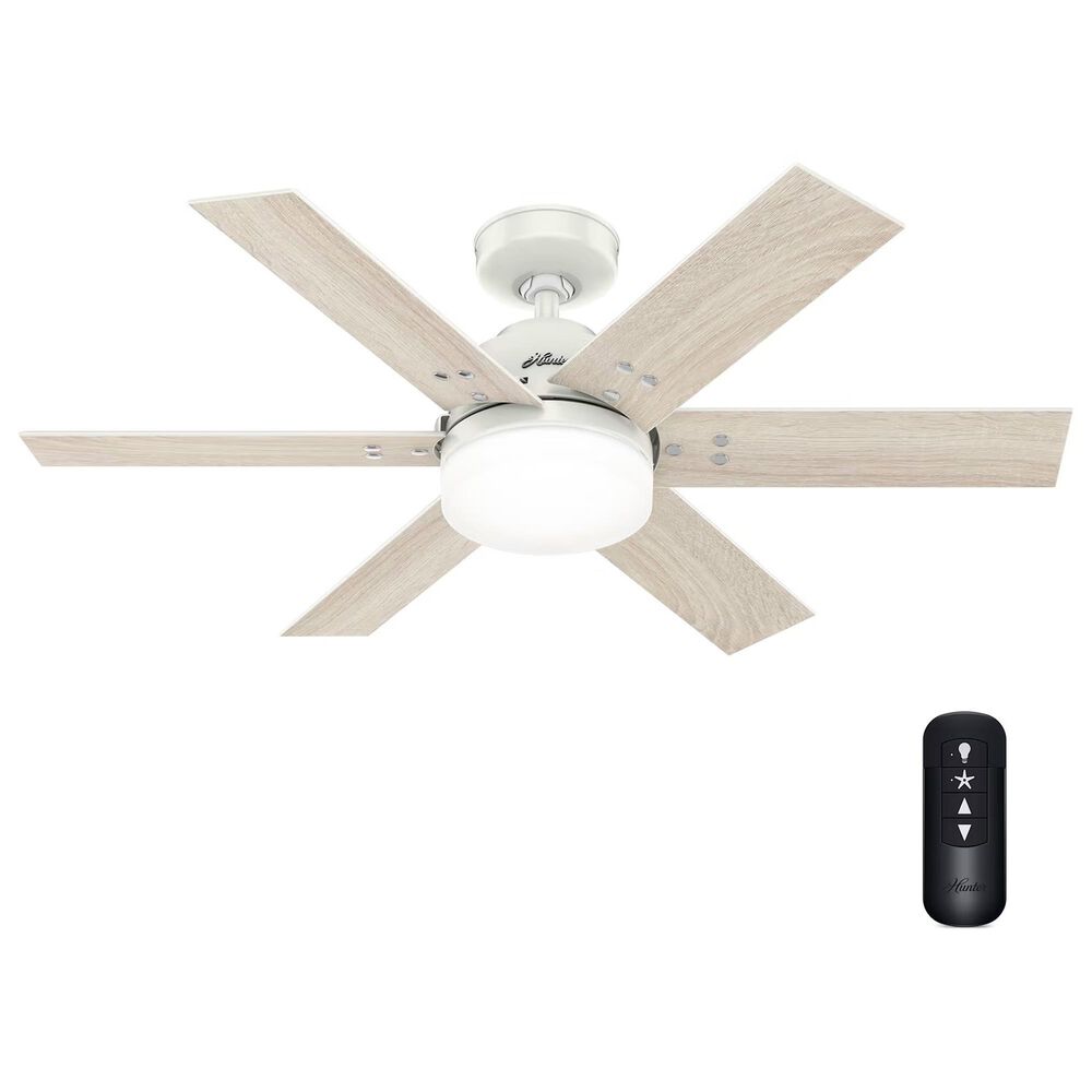 Hunter Pacer 44&quot; Ceiling Fan with LED Lights in Fresh White, , large