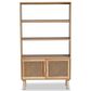 Baxton Studio Faulkner 2-Door Bookcase in Beige and Natural Brown, , large