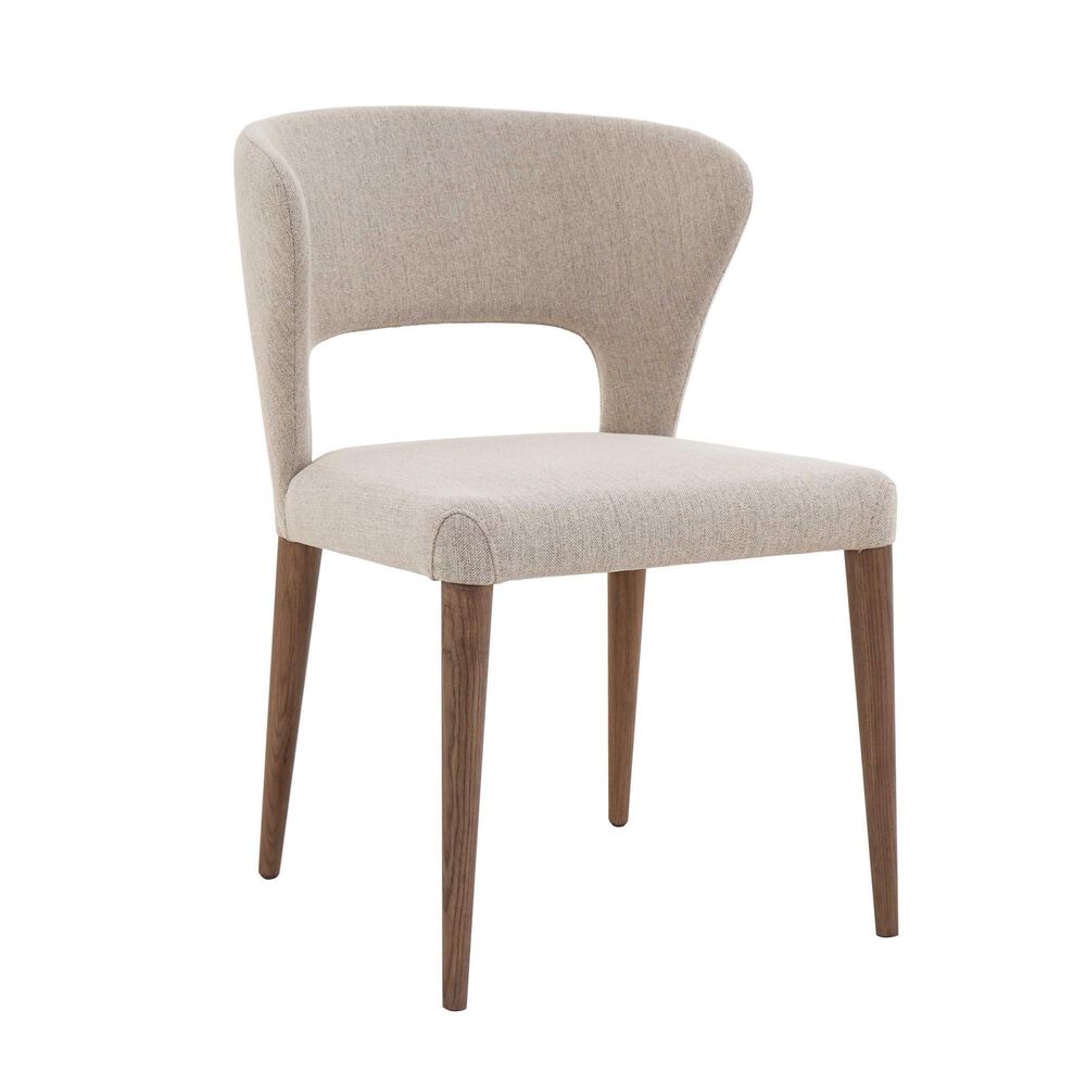 Monroe Rose Curved Open Back Side Chair in Walnut, , large