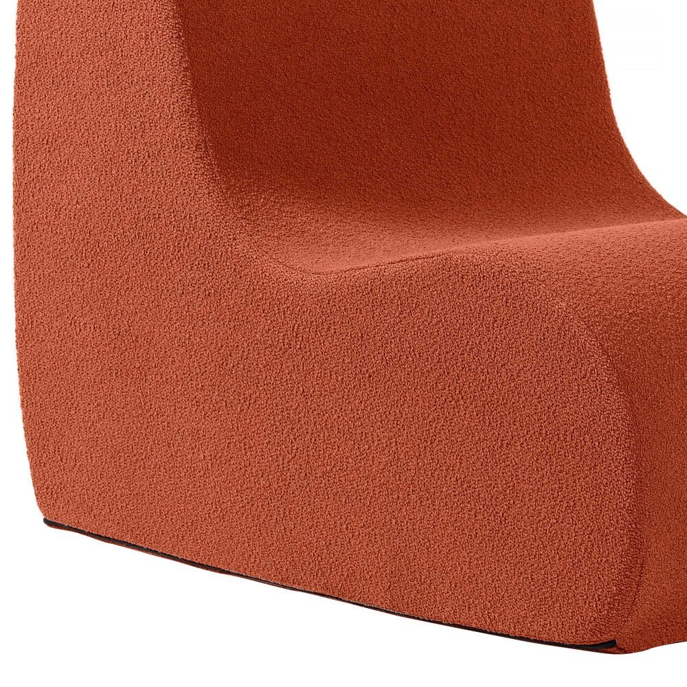 Jaxx Uptown Modern Armless Accent Chair in Boucle Terra Cotta, , large