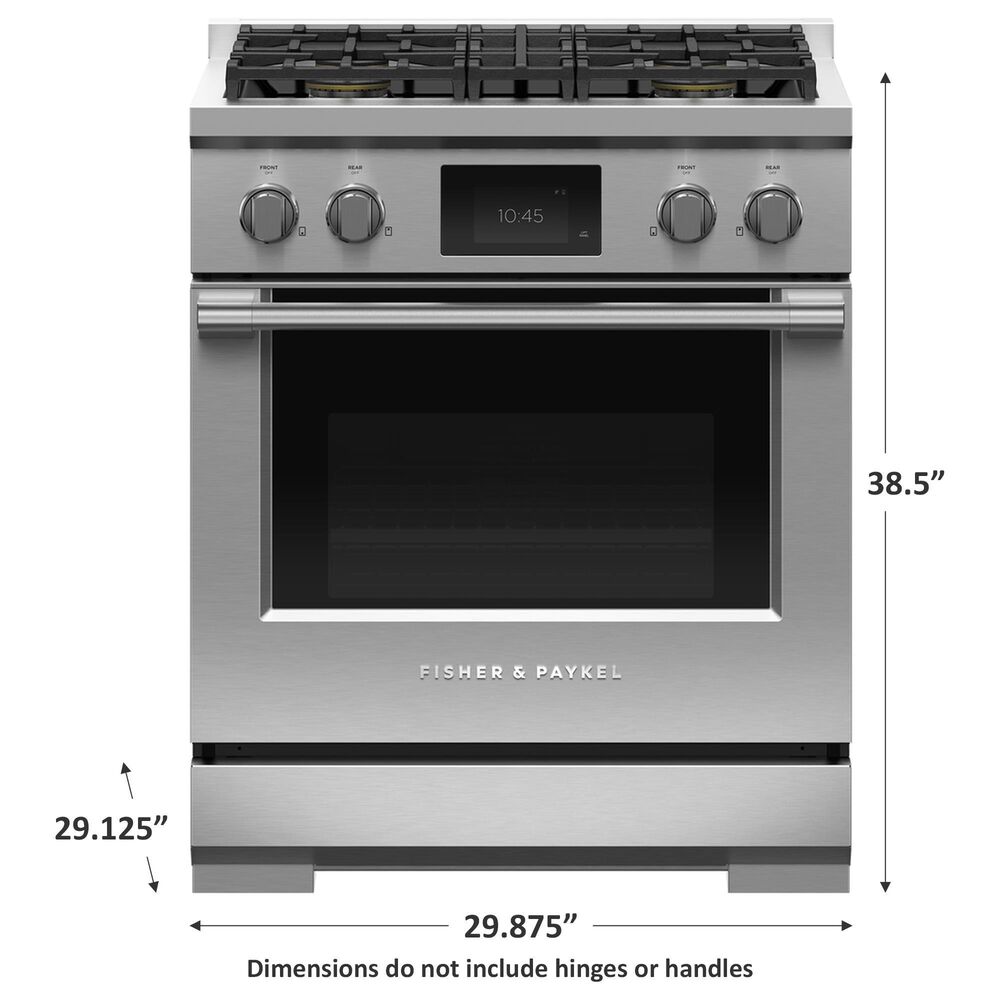 Fisher &amp; Paykel 30&quot; Professional Dual Fuel Range with Natural Gas in Stainless Steel, , large