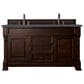 James Martin Vanities Brookfield 60" Double Bathroom Vanity in Burnished Mahogany with 3 cm Charcoal Soapstone Quartz Top and Rectangle Sink, , large