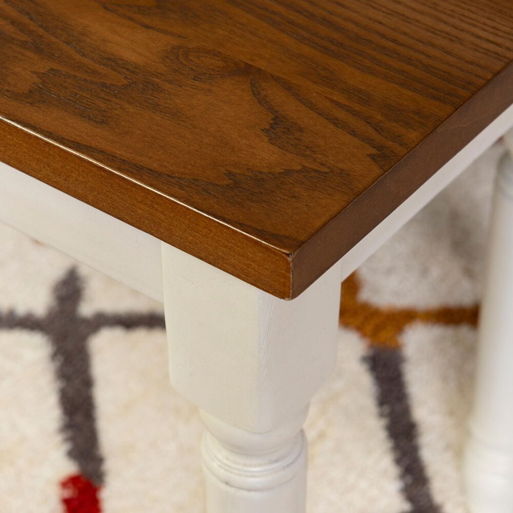 Linon Home Decor Willow Dining Bench in Honey Brown and Vanilla White, , large