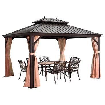 HOMLUX 10" x 14" Hardtop gazebo with double roof in Bronze, , large