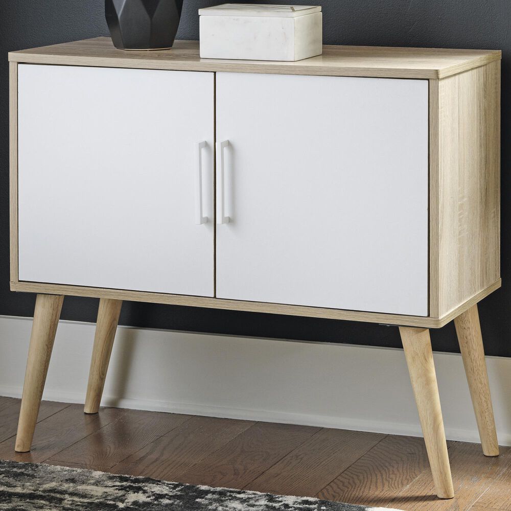 Ashley Orinfield Accent Cabinet in Natural and White, , large