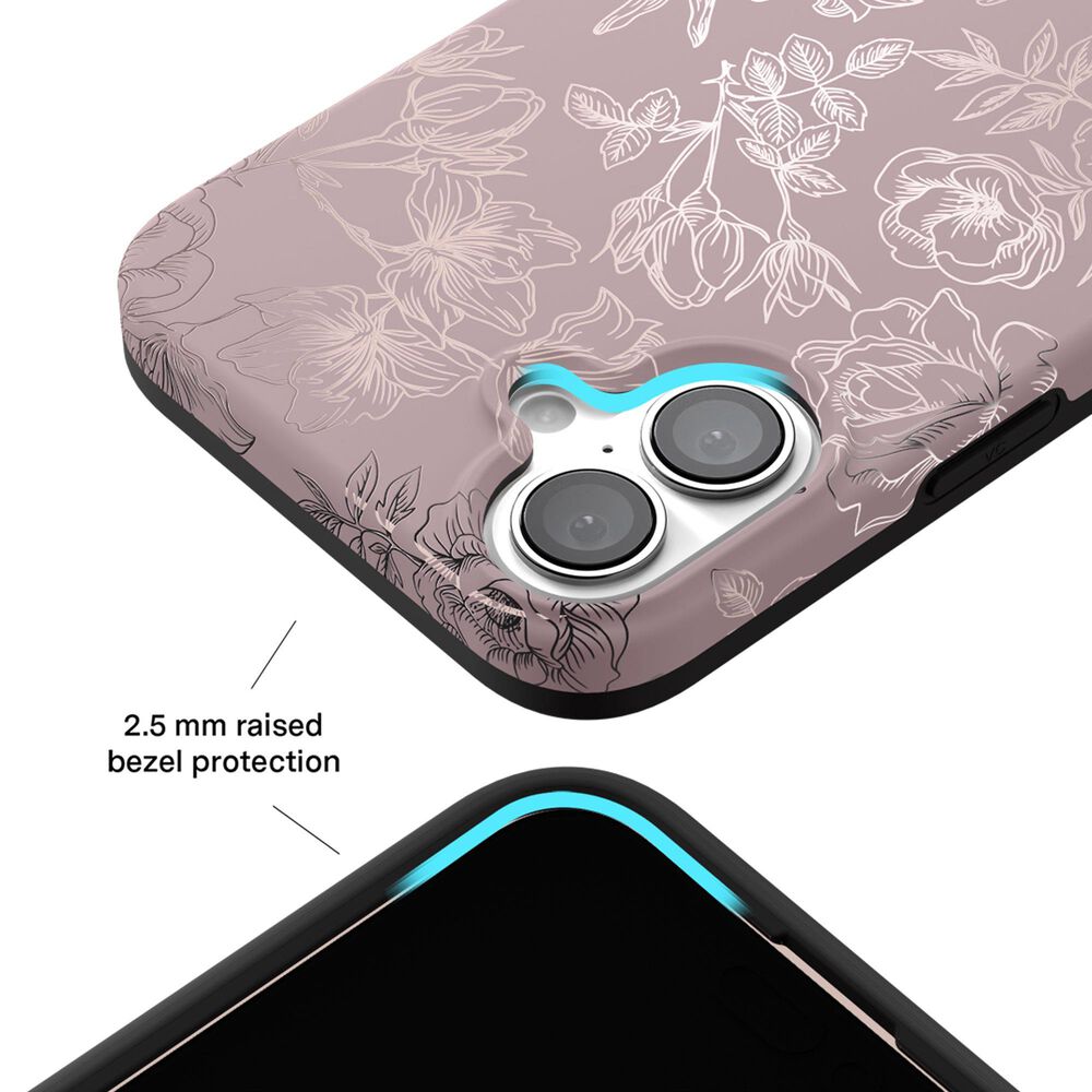 Velvet Caviar MagSafe Case for Apple iPhone 16 in Dusty Rose Chrome Floral, , large