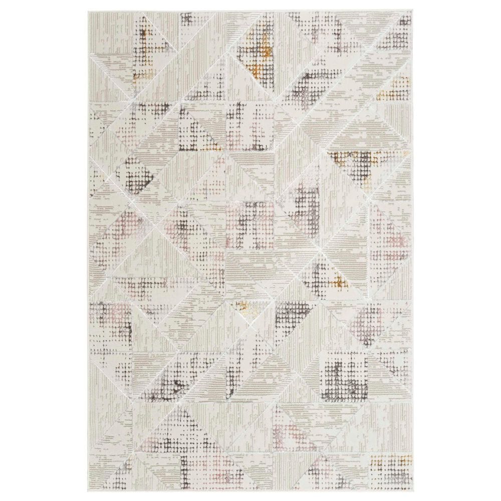 Nourison Glitz 5"3" x 7"3" Ivory and Multicolor Area Rug, , large