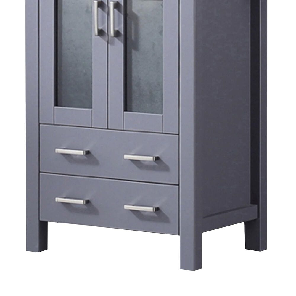 Lexora Home Volez 24&quot; Single Bathroom Vanity in Dark Grey with 2 cm White Ceramic Top and Rectangular Sink, , large