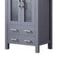 Lexora Home Volez 24" Single Bathroom Vanity in Dark Grey with 2 cm White Ceramic Top and Rectangular Sink, , large