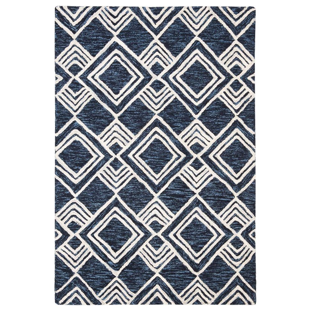Safavieh Micro-Loop MLP154N 4" x 6" Navy and Ivory Area Rug, , large